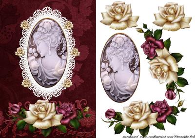 Cameo in Cream and Purple