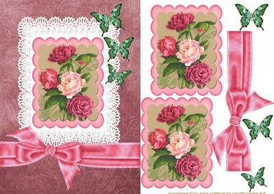 Vintage Roses and Butterflies