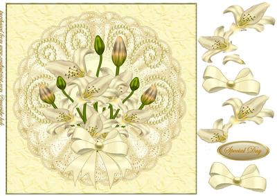 Lillies and Pearls in Beautiful Cream