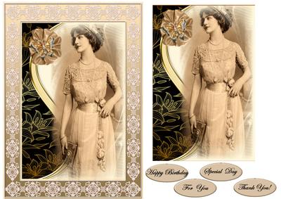 Vintage Lady in Sepia
