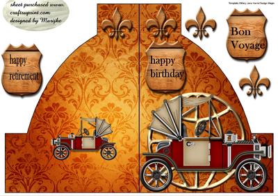 Shape Card Vintage Steampunk Vintage Car