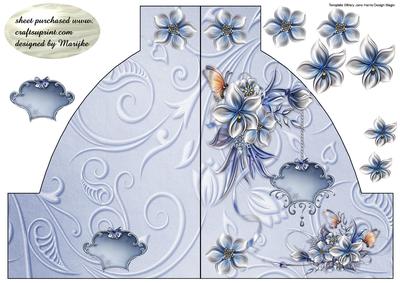 Shape Card Design in Beautiful Bleu