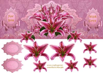 Stargazer Lillies Over the Edge Large Dl Card