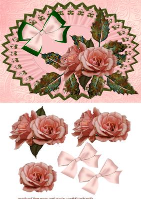 Roses in Green and Pink