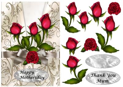 Red Roses for Mothersday 3D