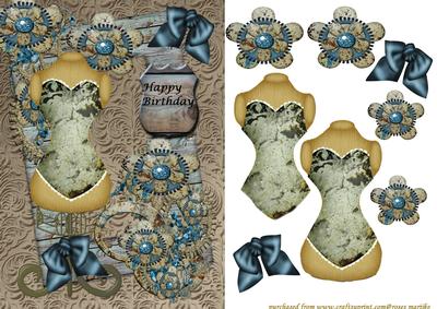 Steampunk Vintage Fashion in Bleu