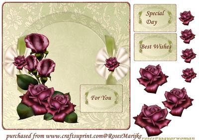 Roses in Purple and Green