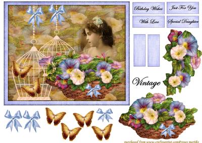 Vintage Basket Flowers