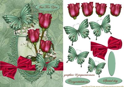 Roses ,butterflies and Bows