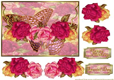 Beautiful Vintage Roses Envelop