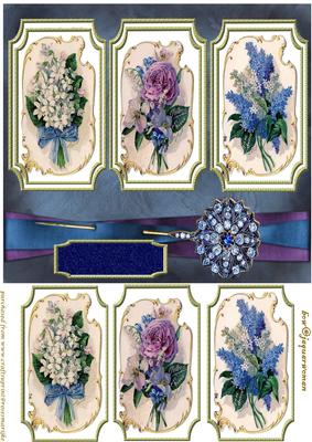 Vintage Floral in Bleu