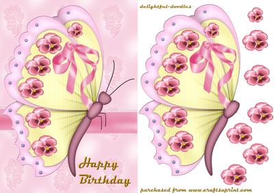 Butterflie Pansy Birthday