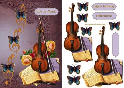 Vintage Life is Music Male Card