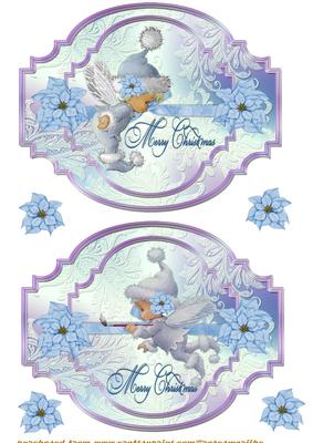 Cute Christmas Toppers in Ice Bleu