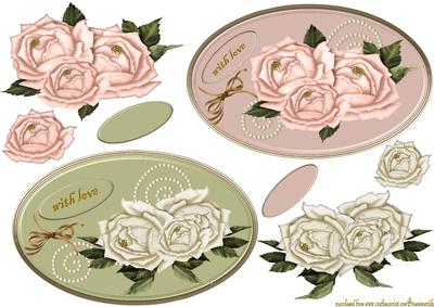 2 Classic Roses Cameo Toppers