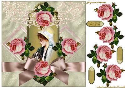 Vintage Lady in Pink and Pearls