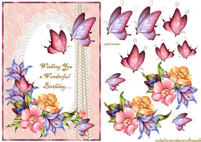 Pearls.lace and Butterlies Floral Beauty