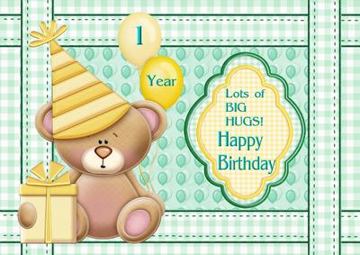 One Year Happy Birthday Bear