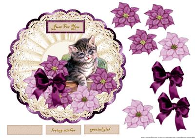Vintage Kitten in Purple