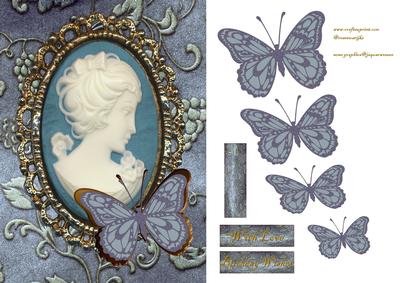 Vintage Cameo in Bleu