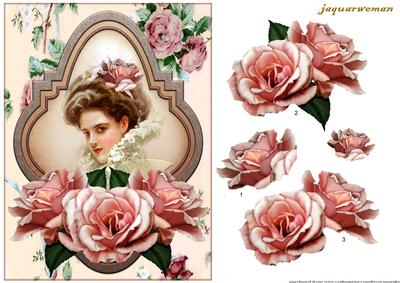 Vintage Lady with Roses