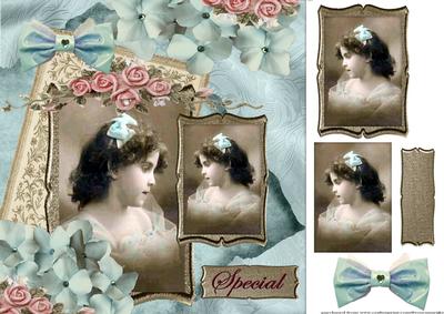 Sweet Vintage Girl in Bleu