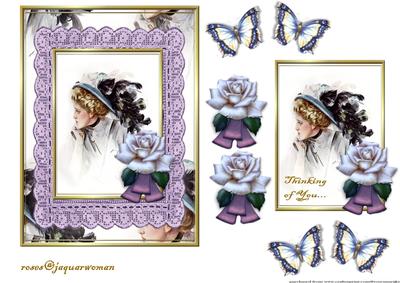 Vintage Lady Thinking of You - 