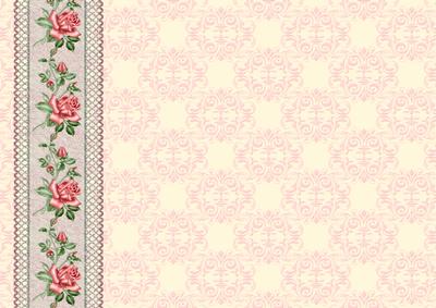 A4 Vintage Roses Lace Background