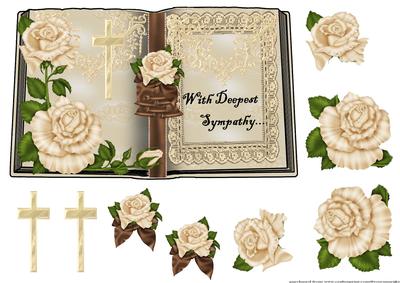 Sympathy Book Pearls, Roses and Lace - 