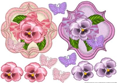 Pansy Parade Toppers Two Cards