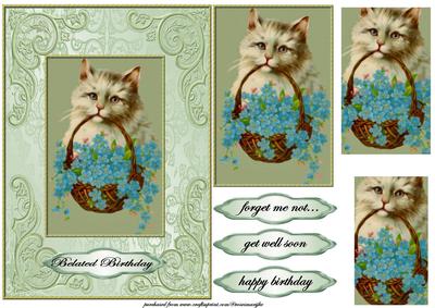 Vintage Kitten Belated Birthday