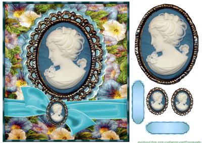 Vintage Cameo in Bleu