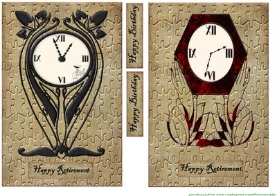 Art Deco Clocks Male Card Birthday & Retirementt