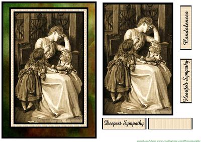 Heartfelt Sympathy Vintage Mother and Children - 