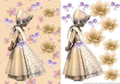 Bonnet Girl Flowers and Bows