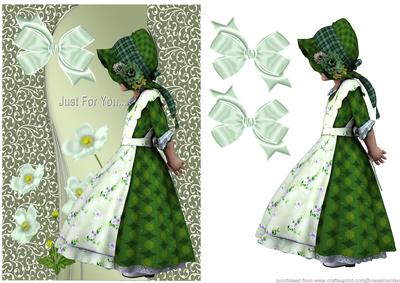 Bonnet Girl 5 in Green
