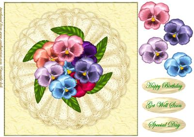 Pansy Parade in Cream Lace