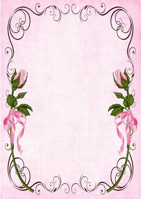 A4 Background Vintage Roses and Swirls