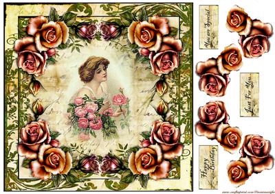 Vintage Beauty Antique Papers and Roses