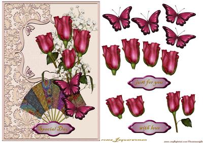 Birthday Fan & Roses