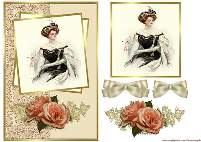 Vintage Lady Antique Roses