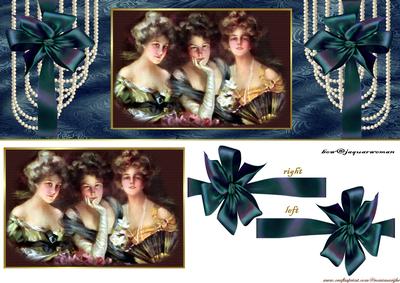 Romantic Vintage Lady's Large Dl Card