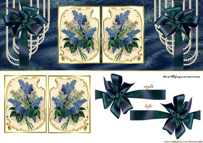 Antique Flowers Large Dl Card