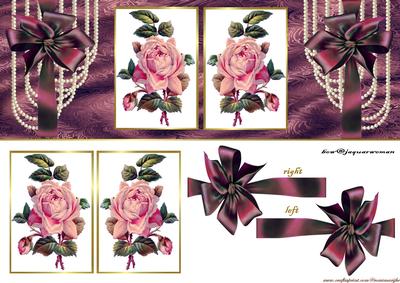 Vintage Roses Large Dl Card