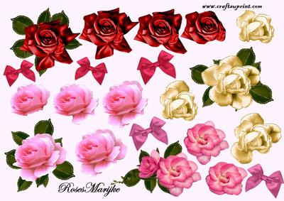 3D Decoupage Roses Various