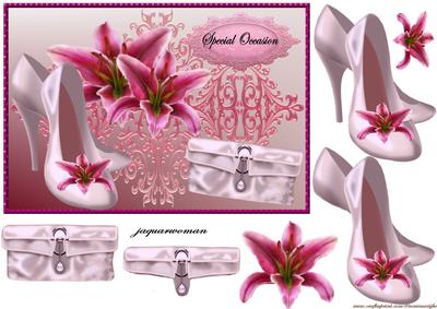 Satin Shoes with Lillies - 