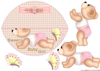 Wobble Baby Girl Card