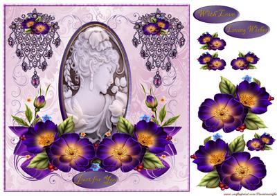Purple and Lavender Vintage Cameo Beauty