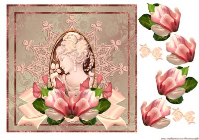 Vintage Cameo Beauty in Peach - 