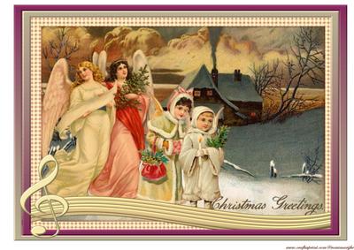A4 Vintage Christmas Angels